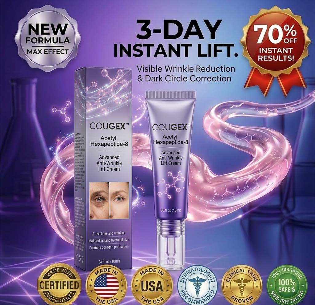 𝐂𝐎𝐔𝐆𝐄𝐗™⚡ 𝐀𝐜𝐞𝐭𝐲𝐥 𝐇𝐞𝐱𝐚𝐩𝐞𝐩𝐭𝐢𝐝𝐞-𝟖 & 𝐑𝐞𝐭𝐢𝐧𝐨𝐥 𝐀𝐝𝐯𝐚𝐧𝐜𝐞𝐝 𝐀𝐧𝐭𝐢-𝐖𝐫𝐢𝐧𝐤𝐥𝐞 𝐋𝐢𝐟𝐭 𝐂𝐫𝐞𝐚𝐦-👩‍⚕️𝐑𝐞𝐜𝐨𝐦𝐦𝐞𝐧𝐝𝐞𝐝 𝐛𝐲 𝐀𝐀𝐃👩‍⚕️(🔥Final 3 Hours,70% OFF Instant Lift Cream for Dark Circles and Wrinkle)