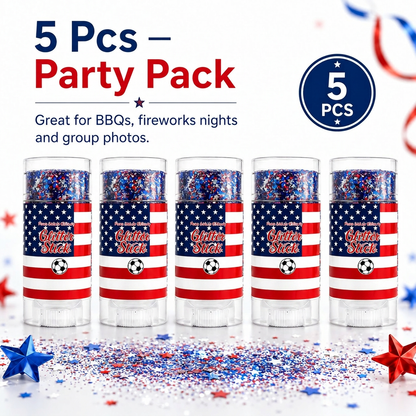 4th of July Glitter Stick 💖🔔3-in-1 Patriotic Glow😍✨Red, White & Blue Glitter Body Stick-HS